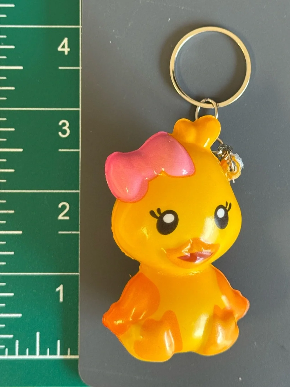 Brand New Cute Yellow Duck Squishy Keychain TikTok Viral Bow